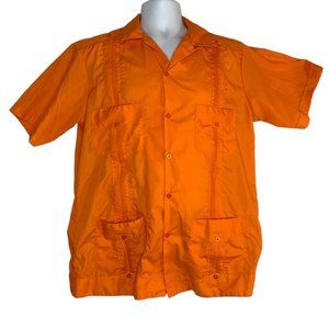 Guayabera Premium Men's Lightweight Short Sleeve Panel Button-Down Shirt Size 40